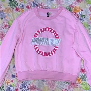 PINK CREWNECK WITH LOGO IN THE MIDDLE